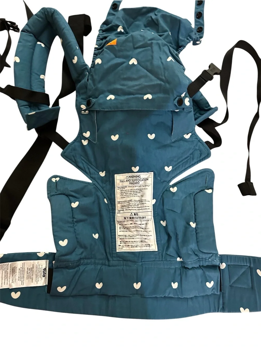 🛍️FINAL PRICE🛍️ Tula Explore Carrier Playdate in Blue with White Heart Print - Picture 7 of 8
